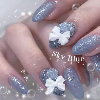 ネイル ️🫧もこ 艶感ネイル🫧のネイルデザイン