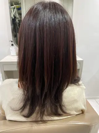カラー ハッシュカット 暖色カラー/伊藤菜月のヘアスタイル