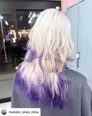 ロング カラー ☁️かずき☁️青.紫 推し活カラー💫のヘアスタイル