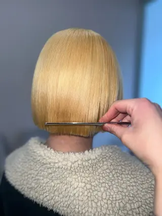 ミディアム カラー 岡山ハイトーン・ ルーツカラー/こもものヘアスタイル