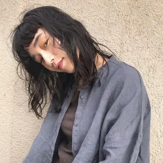 セミロング カラー パーマ 🧼柴田 健太郎🧼のヘアスタイル