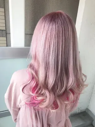 ロング カラー 岩谷/ブリーチ 🪽透明感カラーのヘアスタイル