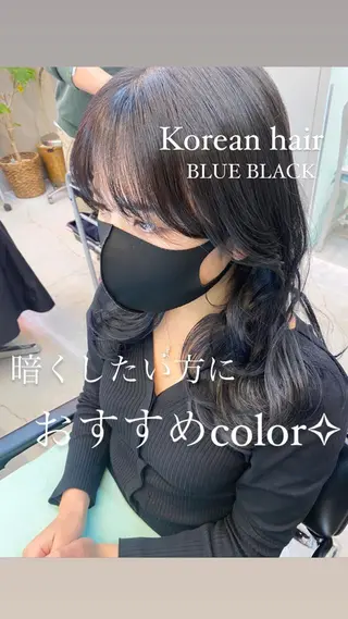 セミロング カラー 岡野 静華のヘアスタイル