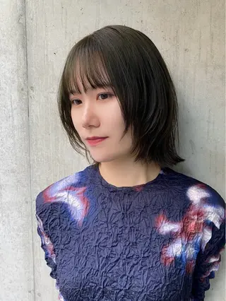 ミディアム カラー 似合わせレイヤー/ パーマヘア/高倉のヘアスタイル