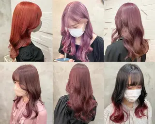 ロング カラー ヘアアレンジ 【ピンク/韓国ヘア/ ヘアセット】亜海のヘアスタイル