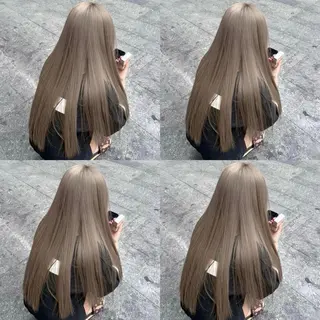 セミロング 透明感♡グレージュ ♡ミルクティー♡のヘアスタイル