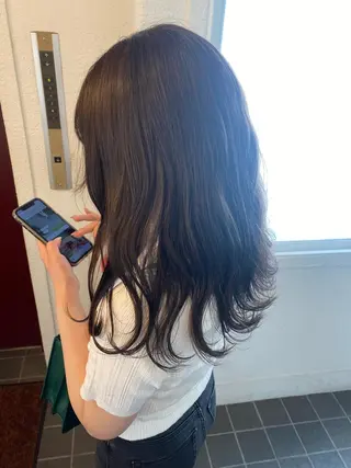 セミロング 名駅/艶韓国風ヘア miyabiのヘアスタイル