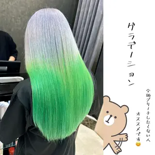 ロング カラー 問屋町のブリーチデザ イン屋さん🌈ゆうまのヘアスタイル