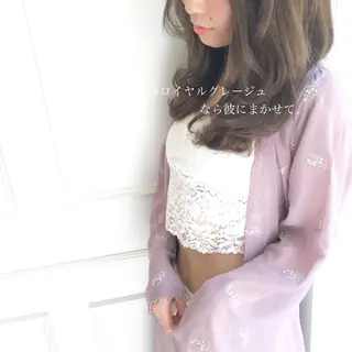 ロング カラー ◆感動口コミ/最小顔 理論カット◆森口 峻のヘアスタイル