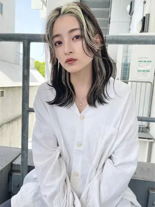 セミロング カラー ☕️ベージュカラー 内藤光哉☕️のヘアスタイル