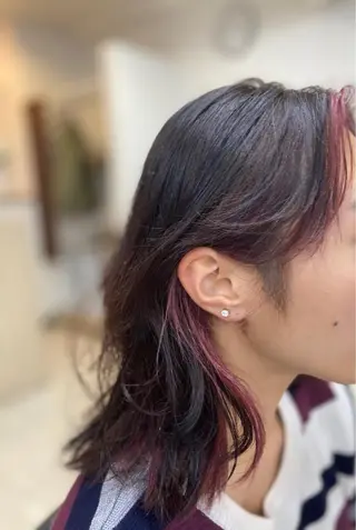 ミディアム カラー 長谷川 誠志のヘアスタイル