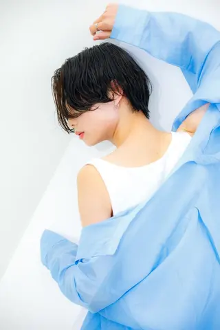ショート メンズ パーマ カラー 美髪矯正/パーマ まむのヘアスタイル