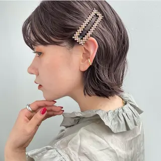 ミディアム カラー ヘアアレンジ 【柔らか透明感✨/ 似合せ前髪】大石葉月のヘアスタイル