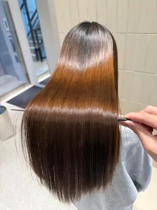 ロング パーマ ヘアアレンジ 縮毛矯正/髪質改善/ ブリーチ毛/木元渓太のヘアスタイル