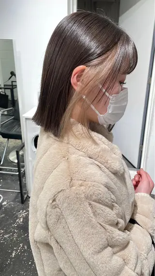 ミディアム カラー ヘアアレンジ 艶ハイトーン/ヘア アレンジAYAKAのヘアスタイル