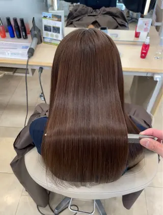 ロング シャドウパーマ／骨格 矯正カット　トモキのヘアスタイル