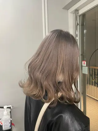 ミディアム カラー メンズモテパーマ💙 fuwaのヘアスタイル