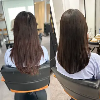 ロング カラー パーマ ヘアアレンジ キッズ 骨格レイヤーカット 🌿美髪縮毛矯正のヘアスタイル