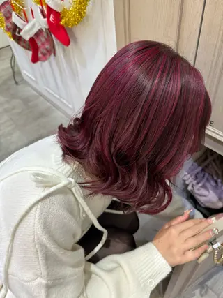 ミディアム カラー 横浜🍒ルーツカラー エクステ／RIEのヘアスタイル