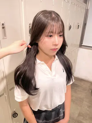 ロング カラー パーマ ヘアアレンジ メンズ 透明感カラー・レイヤ ー🎀amika🎀のヘアスタイル