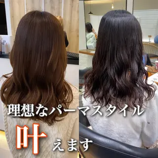 セミロング パーマ コテ巻き風パーマ✨ かつみのヘアスタイル