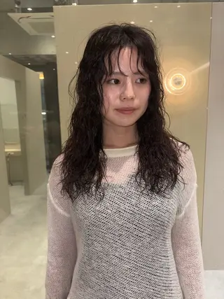 セミロング パーマ 吉武 茂暉のヘアスタイル