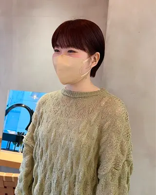 ショート センターパート/ 暖色カラーayuのヘアスタイル