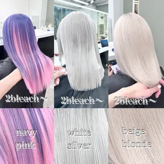 セミロング カラー ❄️💛エクステ ブリーチ❄️yukiのヘアスタイル