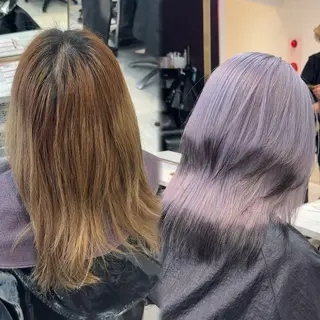 セミロング カラー ヘアアレンジ 【🥀履歴修正🥀】 ハイトーン職人/拓真のヘアスタイル