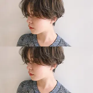 ショート カラー パーマ ヘアアレンジ 松田 亮葉のヘアスタイル