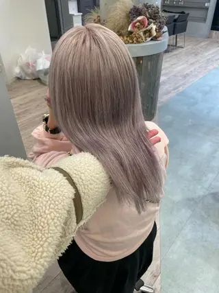 セミロング ♡似合わせハイトーン ♡maiのヘアスタイル