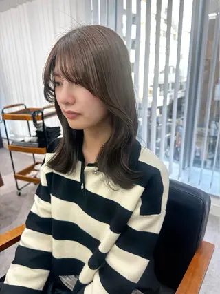 セミロング カラー パーマ ヘアアレンジ メンズ キッズ 骨格レイヤーカット 🌿美髪縮毛矯正のヘアスタイル