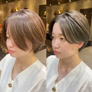 ショート カラー 透明感カラー🌿 グレージュ🐺陽介のヘアスタイル