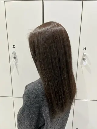 ロング カラー 顔周りカット／透明感 カラー／Kurumeのヘアスタイル
