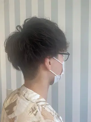 パーマ メンズ 小顔レイヤー/ ベージュ🤍Rieのヘアスタイル