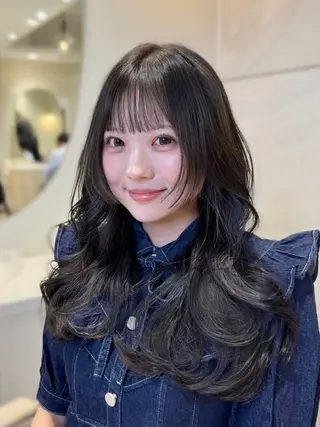 ロング Ms.CHARM【ミズチャーム】所属・韓国/レイヤーカット 顔周り/廣瀬達哉のヘアスタイル