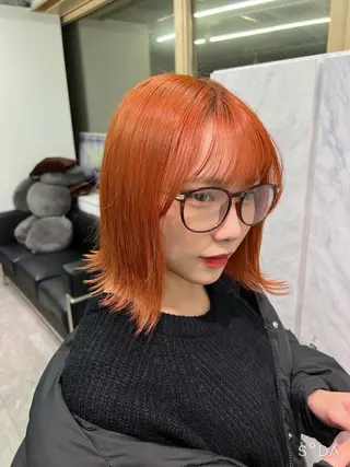 カラー ハイトーン&髪質改善 ＆韓国エクステ🤎のヘアスタイル