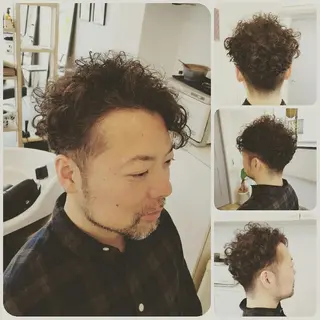 メンズ パーマ カラー spa hair  ark 富井直美のヘアスタイル