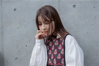 ミディアム たなか ゆうなのヘアスタイル