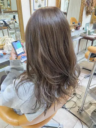 セミロング カラー 外山 なつ美のネイルデザイン