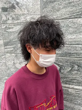 ショート カラー パーマ ヘアアレンジ メンズ アイブロウ スパイキー/フェザー /波巻き/かいとのヘアスタイル
