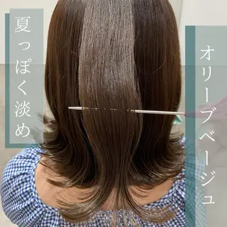 ミディアム カラー しみず さきのヘアスタイル