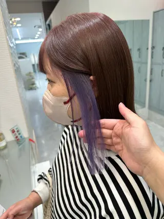 ミディアム カラー 中川 茜里のヘアスタイル