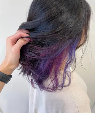 セミロング ハイトーンカラー🌈 メンズパーマ鈴木康平のヘアスタイル