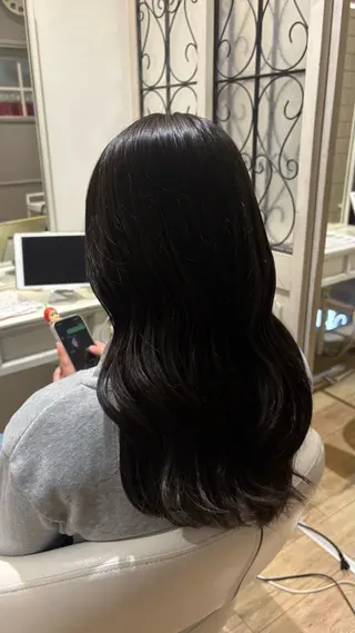 セミロング カラー 似合わせ 顔周りYUUGAのヘアスタイル