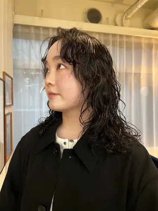セミロング カラー パーマ 圧倒的デザイン力 店長🎨RENAのヘアスタイル