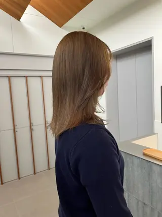 ロング カラー レイヤーカット🍏 オリーブ/ののかのヘアスタイル