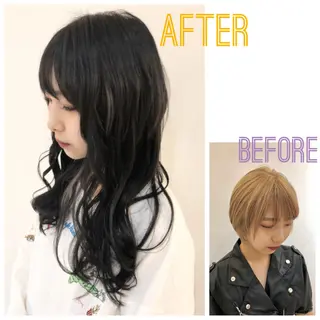 ロング カラー シールエクステ×美髪 改善/ヨシモトカンジのヘアスタイル