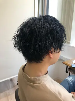 ショート カラー メンズ 関西センターパート メンズモデル募集のヘアスタイル