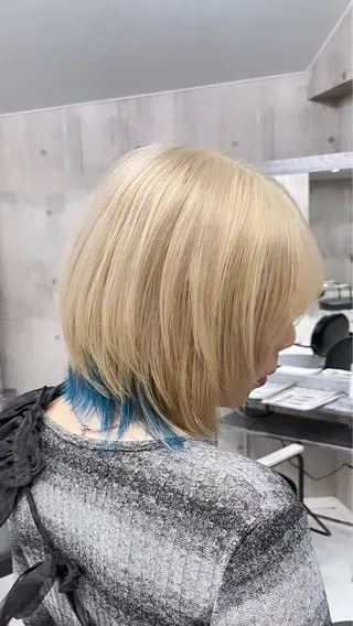 ショート カラー ☁️かずき☁️青.紫 推し活カラー💫のヘアスタイル